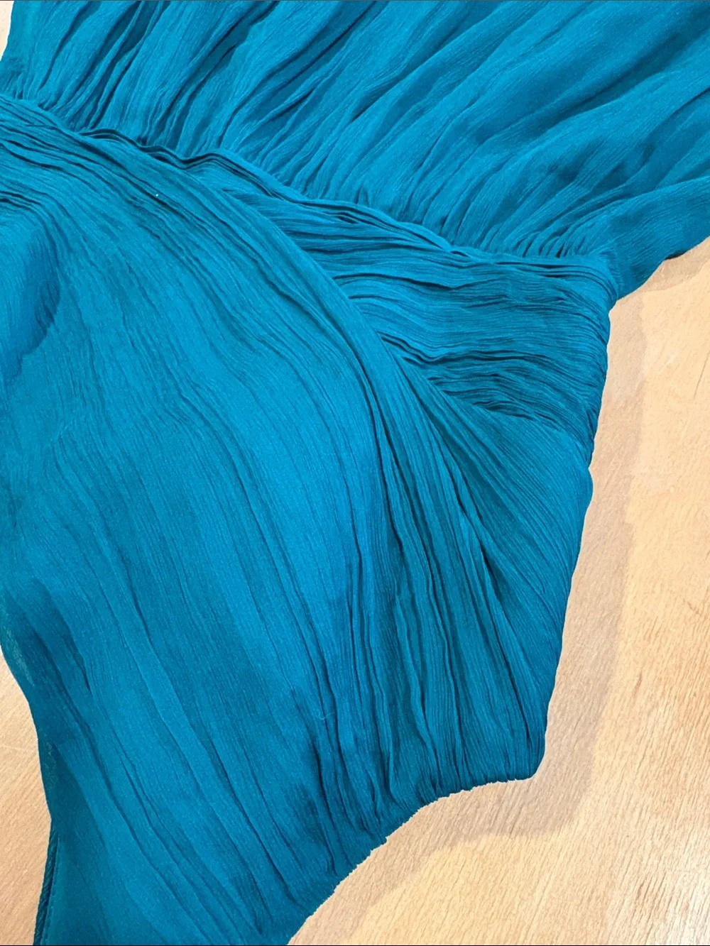 J. Crew ~ Turquoise Aqua Teal Pleated Wrap-Front Cocktail Party Dress